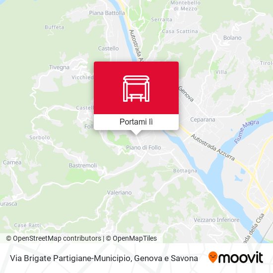 Mappa Via Brigate Partigiane-Municipio