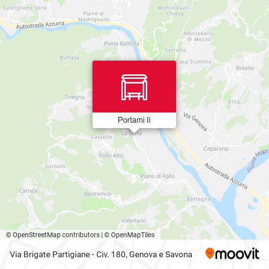 Mappa Via Brigate Partigiane - Civ. 180