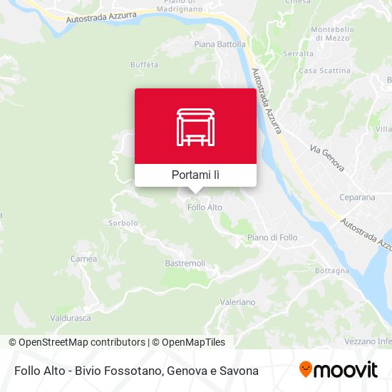 Mappa Follo Alto - Bivio Fossotano