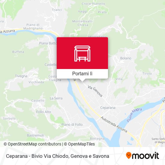Mappa Ceparana - Bivio Via Chiodo