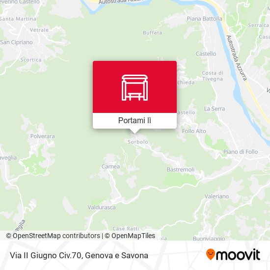 Mappa Via II Giugno Civ.70