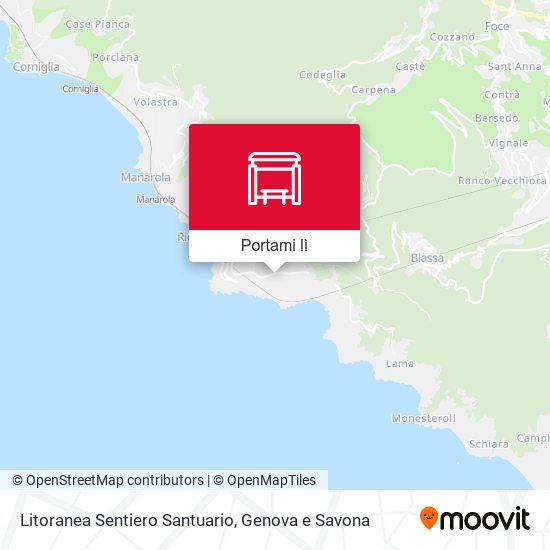 Mappa Litoranea Sentiero Santuario