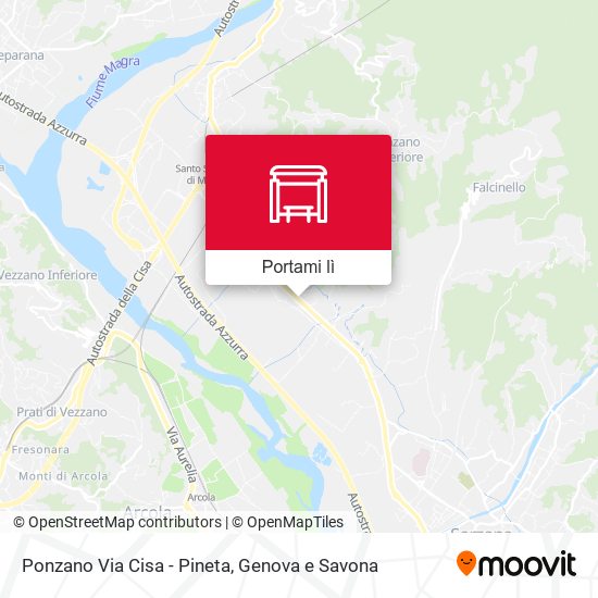 Mappa Ponzano Via Cisa - Pineta