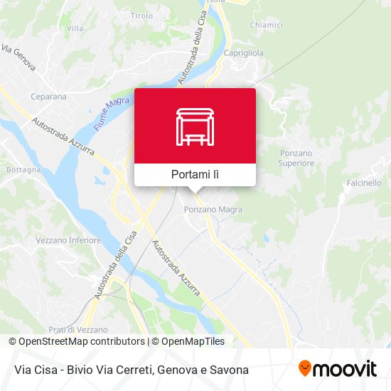 Mappa Via Cisa - Bivio Via Cerreti