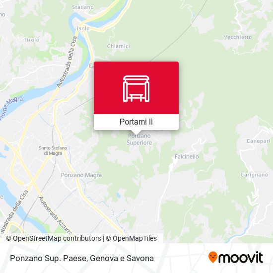 Mappa Ponzano Sup. Paese