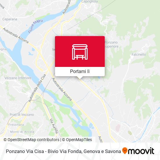 Mappa Ponzano Via Cisa - Bivio Via Fonda