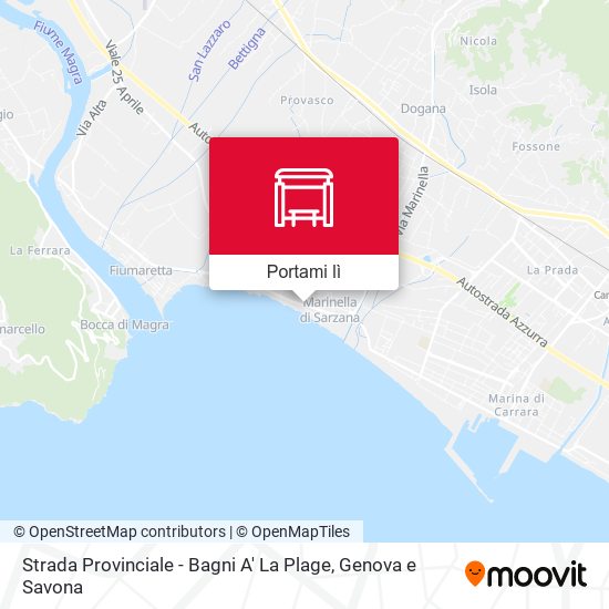 Mappa Strada Provinciale - Bagni A' La Plage