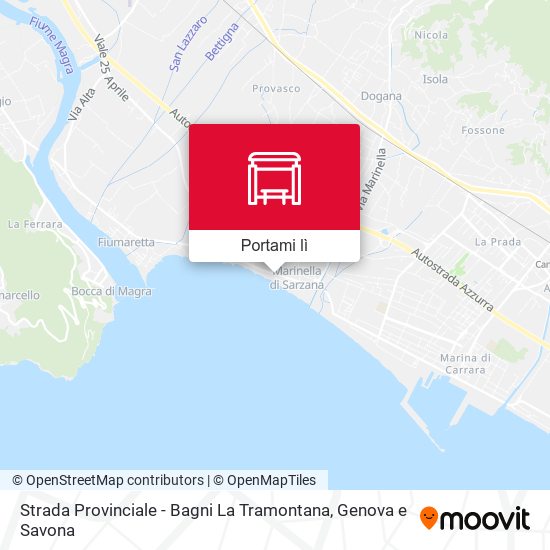 Mappa Strada Provinciale - Bagni La Tramontana