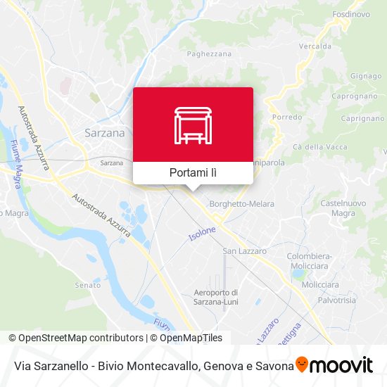 Mappa Via Sarzanello - Bivio Montecavallo