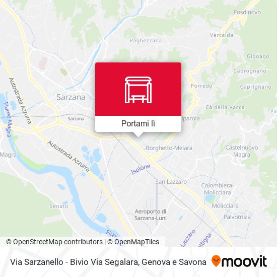 Mappa Via Sarzanello - Bivio Via Segalara