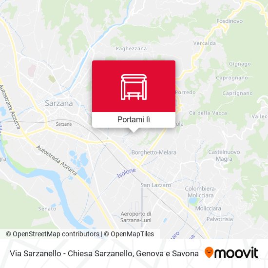 Mappa Via Sarzanello - Chiesa Sarzanello