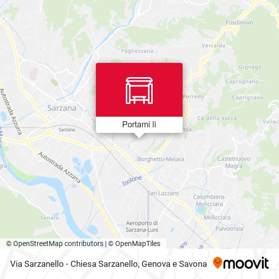 Mappa Via Sarzanello - Chiesa Sarzanello