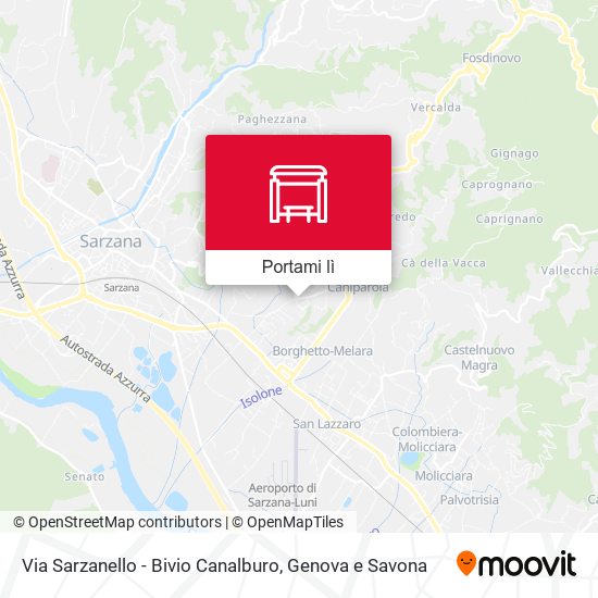 Mappa Via Sarzanello - Bivio Canalburo