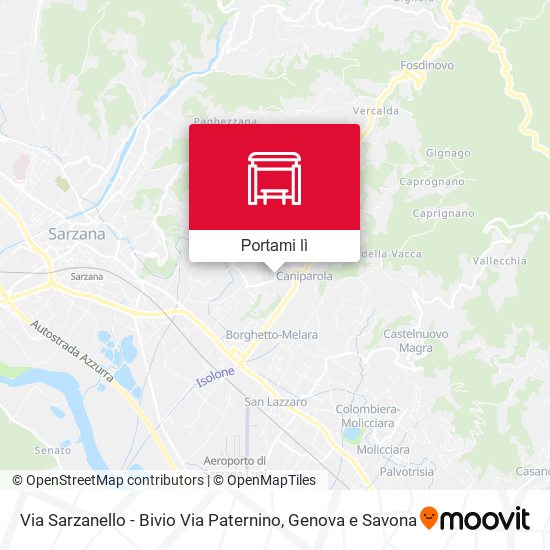 Mappa Via Sarzanello - Bivio Via Paternino