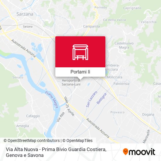 Mappa Via Alta Nuova - Prima Bivio Guardia Costiera