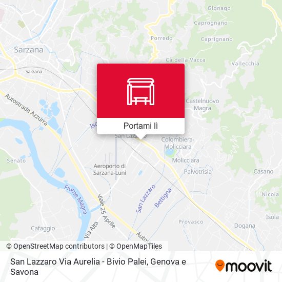Mappa San Lazzaro Via Aurelia - Bivio Palei