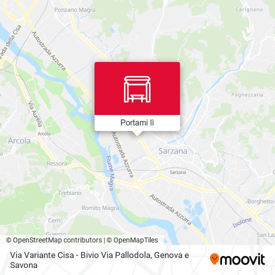 Mappa Via Variante Cisa - Bivio Via Pallodola