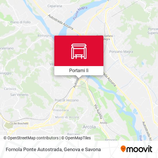 Mappa Fornola Ponte Autostrada