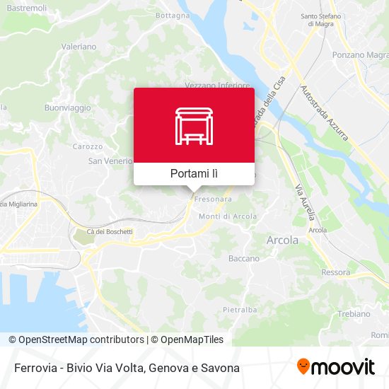 Mappa Ferrovia - Bivio Via Volta