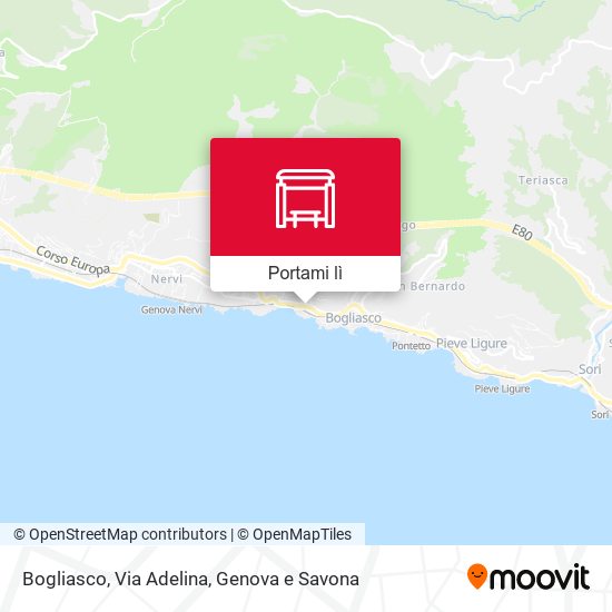 Mappa Bogliasco, Via Adelina