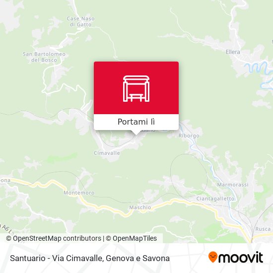 Mappa Santuario - Via Cimavalle