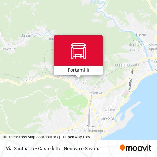 Mappa Via Santuario - Castelletto