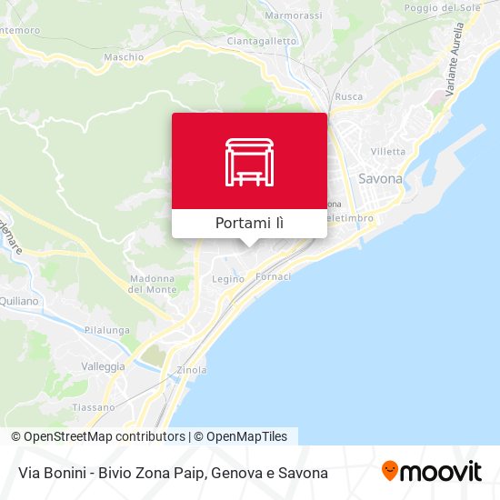 Mappa Via Bonini - Bivio Zona Paip