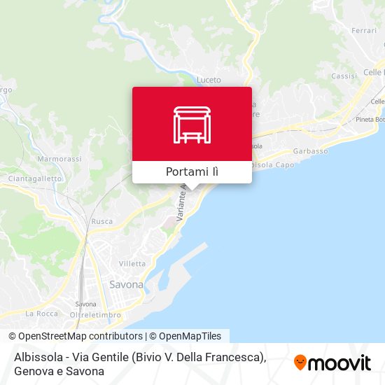 Mappa Albissola - Via Gentile (Bivio V. Della Francesca)