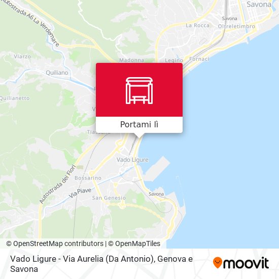 Mappa Vado Ligure - Via Aurelia (Da Antonio)