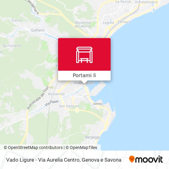 Mappa Vado Ligure - Via Aurelia Centro