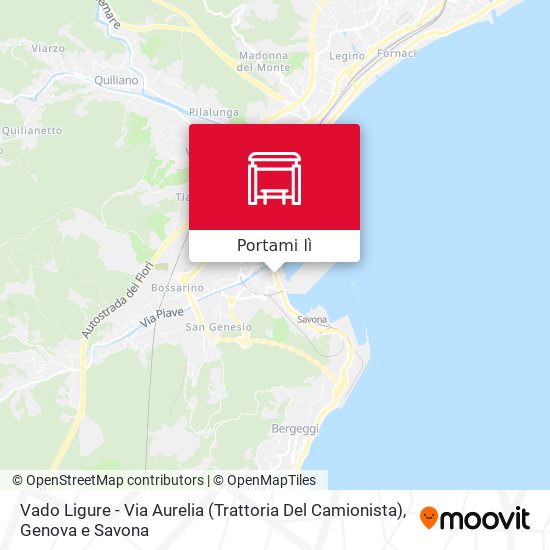 Mappa Vado Ligure - Via Aurelia (Trattoria Del Camionista)