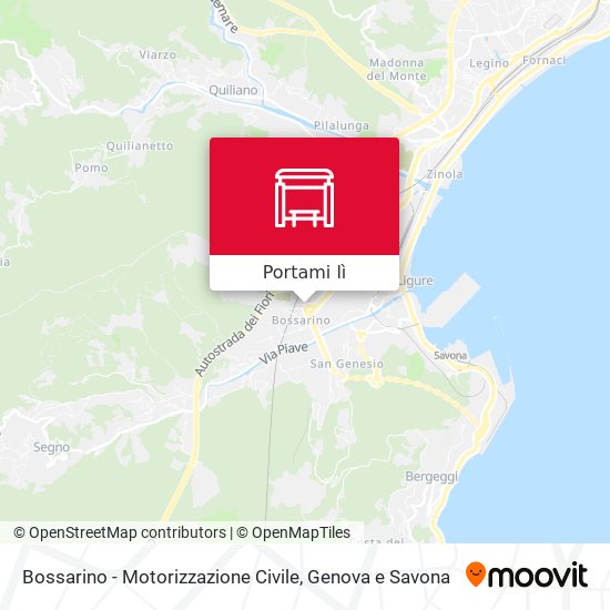 Mappa Bossarino - Motorizzazione Civile