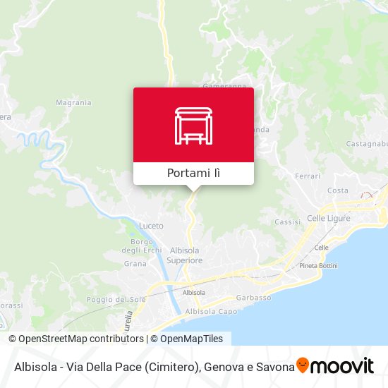 Mappa Albisola - Via Della Pace (Cimitero)