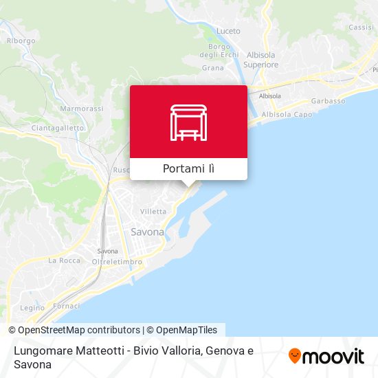 Mappa Lungomare Matteotti - Bivio Valloria