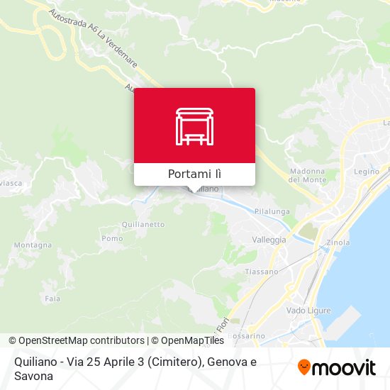 Mappa Quiliano - Via 25 Aprile 3 (Cimitero)
