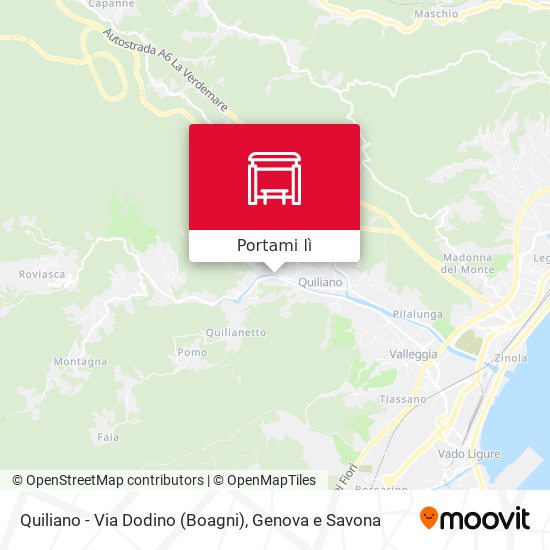 Mappa Quiliano - Via Dodino (Boagni)