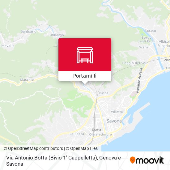 Mappa Via Antonio Botta (Bivio 1’ Cappelletta)