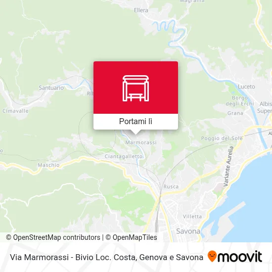 Mappa Via Marmorassi - Bivio Loc. Costa