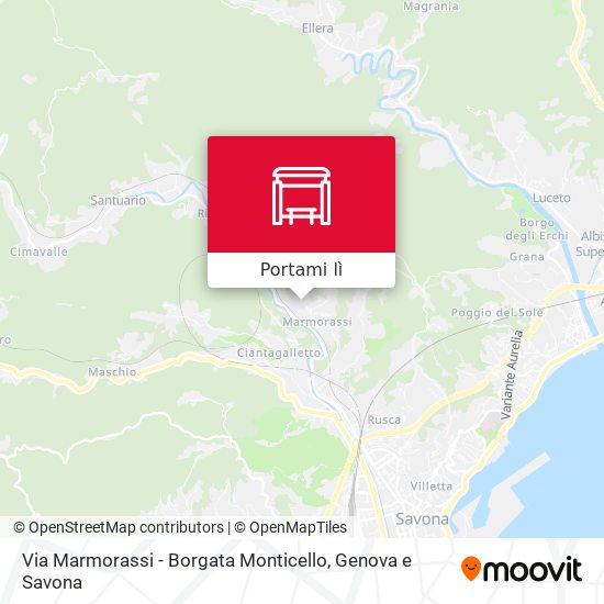 Mappa Via Marmorassi - Borgata Monticello