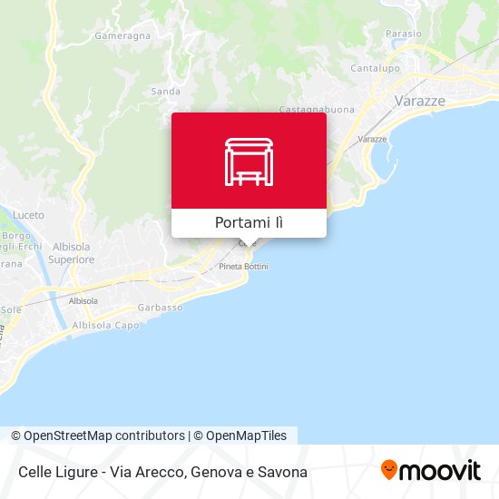 Mappa Celle Ligure - Via Arecco