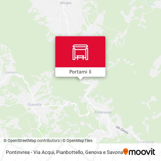 Mappa Pontinvrea - Via Acqui, Pianbottello