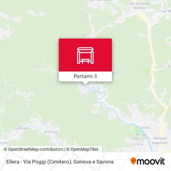 Mappa Ellera - Via Poggi (Cimitero)