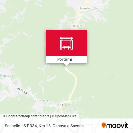 Mappa Sassello - S.P.334, Km 18