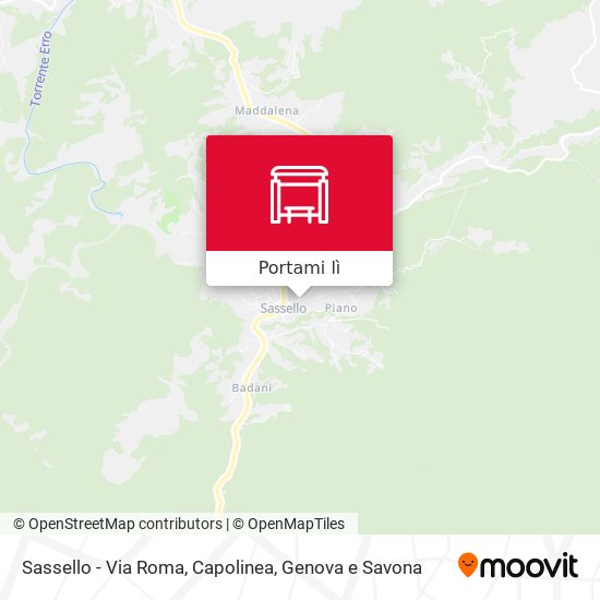 Mappa Sassello - Via Roma, Capolinea
