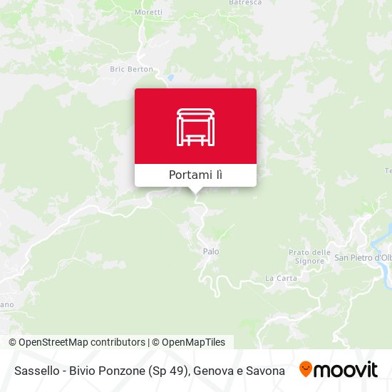 Mappa Sassello - Bivio Ponzone (Sp 49)