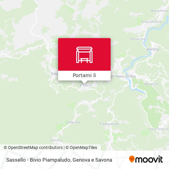 Mappa Sassello - Bivio Piampaludo