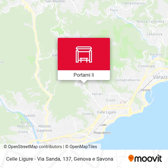 Mappa Celle Ligure - Via Sanda, 137