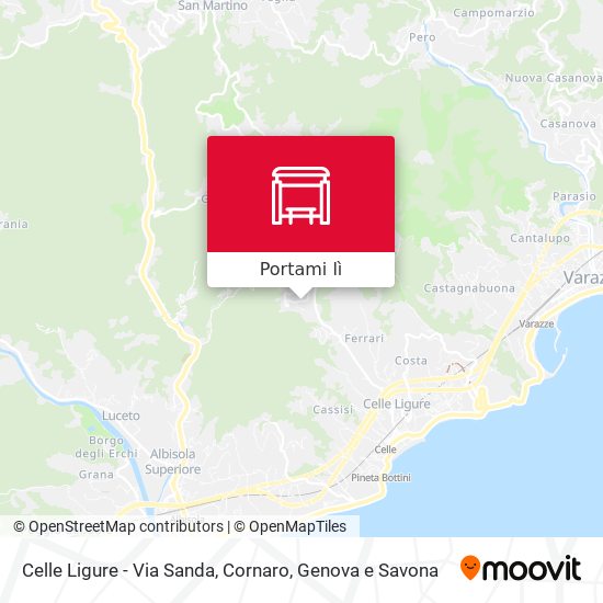 Mappa Celle Ligure - Via Sanda, Cornaro