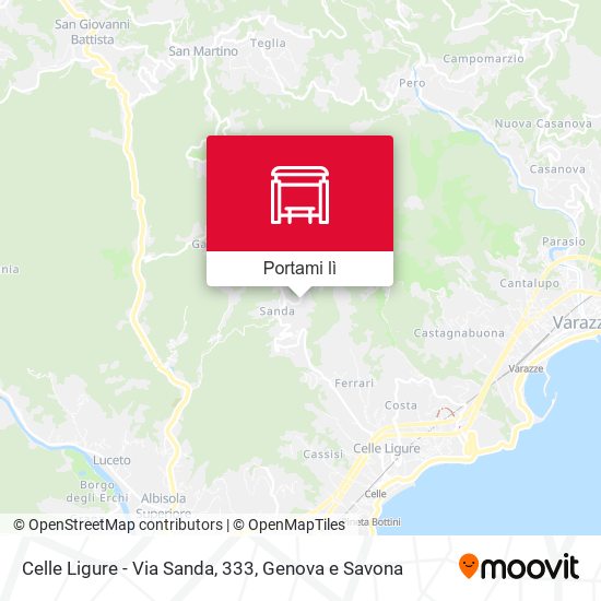 Mappa Celle Ligure - Via Sanda, 333