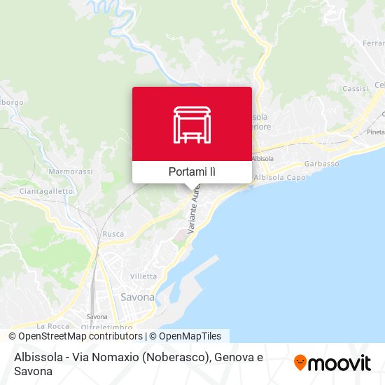 Mappa Albissola - Via Nomaxio (Noberasco)